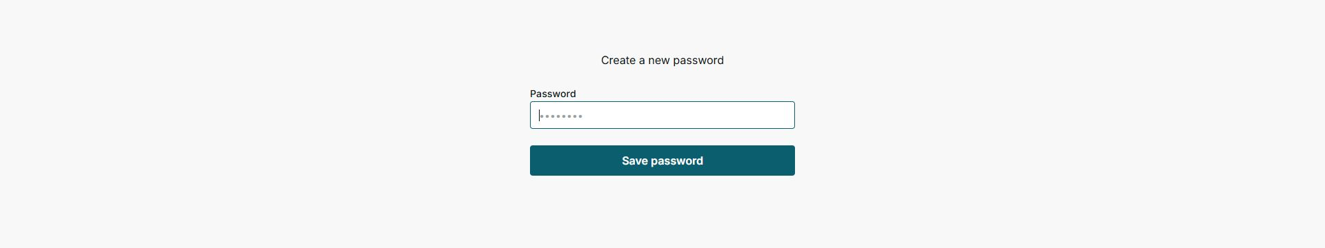 IMPULSO new password screen in English