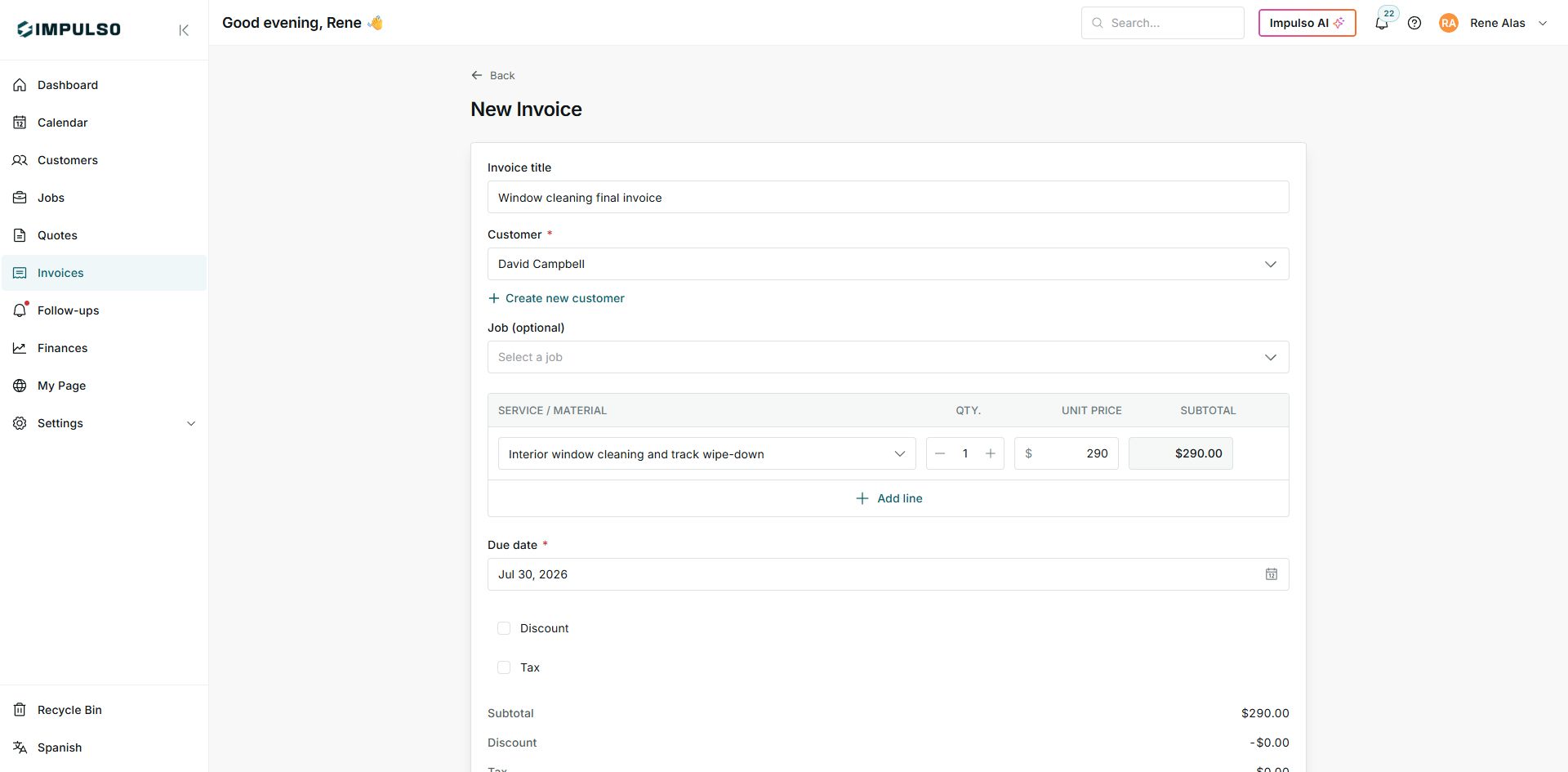 How to create an invoice
