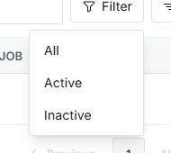 Filter menu with All, Active, and Inactive options