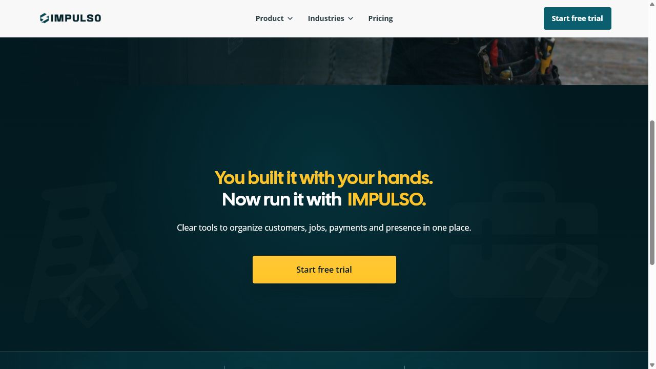 Public call-to-action section for starting a free trial