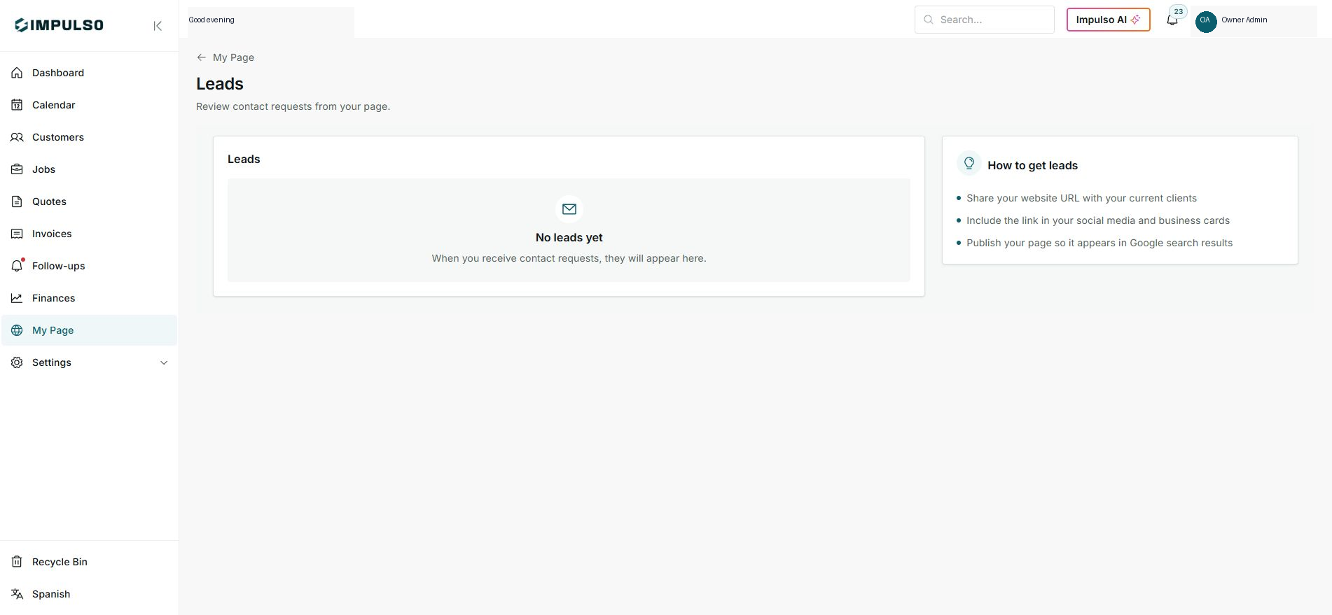 2. Review the inbox