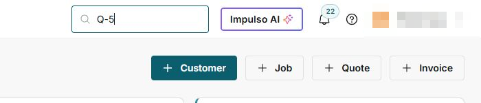 IMPULSO search in English with a reference typed and type filters visible