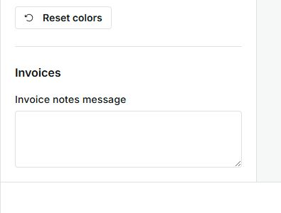 Invoice notes area for adding payment instructions