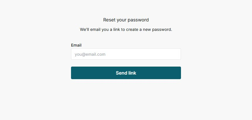 IMPULSO password recovery form in English