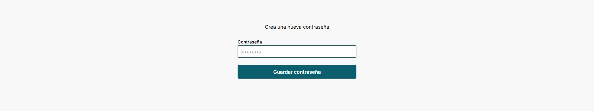 Pantalla de nueva contraseña de IMPULSO en español