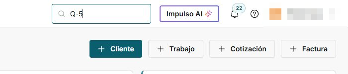Buscador de IMPULSO en espa&ntilde;ol con una referencia escrita y filtros de tipo
